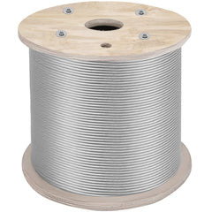 VEVOR 1/4" Stainless Steel Cable 200FT, T304 7x19 Tighter Core Cable Railing System Wire Rope Aircraft Deck Railing Kit