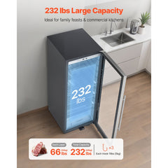 VEVOR 232 LBS Dry Aging Fridge for Steaks, Dry Ager Refrigerator for Meat with Precise Temperature & Humidity Control