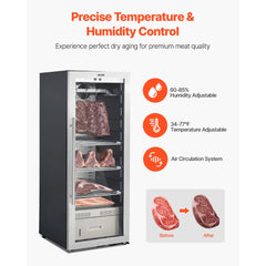 VEVOR 232 LBS Dry Aging Fridge for Steaks, Dry Ager Refrigerator for Meat with Precise Temperature & Humidity Control