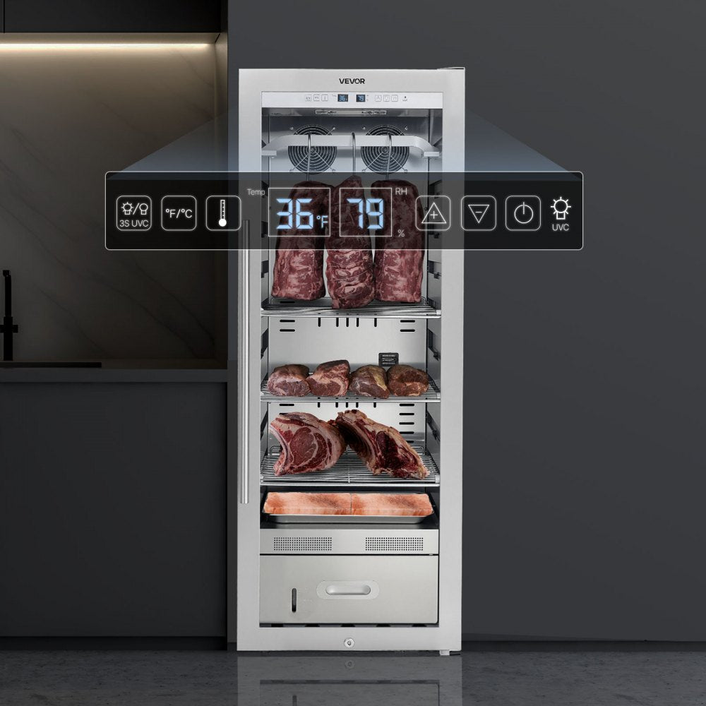 VEVOR 232 LBS Dry Aging Fridge for Steaks, Dry Ager Refrigerator for Meat with Precise Temperature & Humidity Control