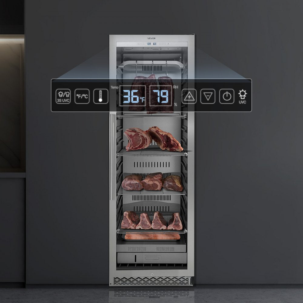 VEVOR 298 LBS Dry Aging Fridge for Steaks, Dry Ager Refrigerator for Meat with Precise Temperature & Humidity Control