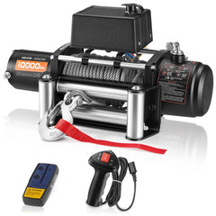 VEVOR Electric Winch, 10000 lbs Load Capacity, 12V DC Truck Winch with Φ21/64 in x 65 ft Steel Rope, Wireless & Wired