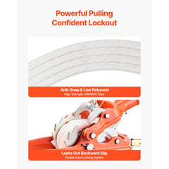VEVOR Rope Puller, 6614 lbs Pulling Capacity, Heavy Duty Ratchet Power Puller Tool with 35 ft of 0.3 in Diameter Rope &