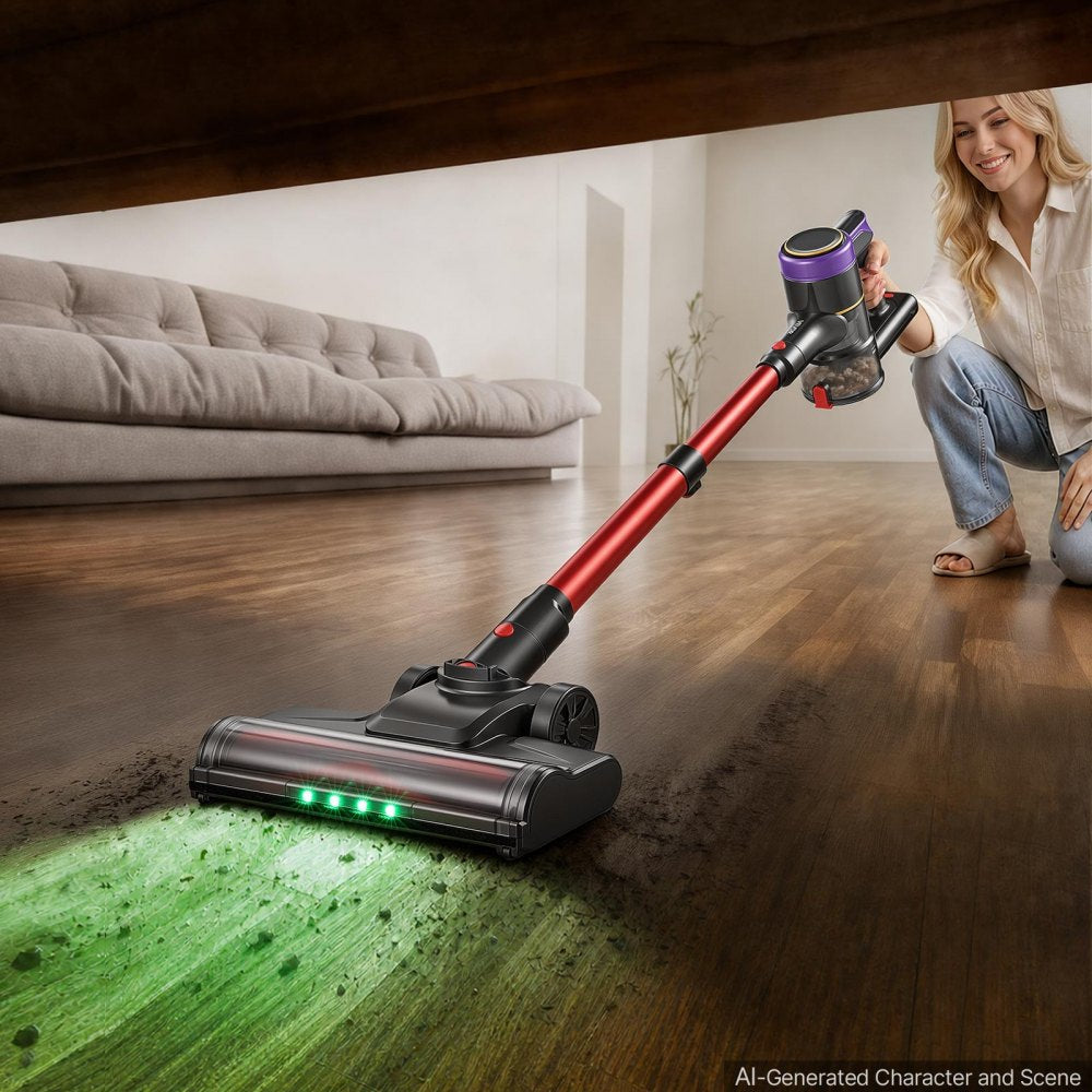 VEVOR Cordless Vacuum Cleaner 400W 40kPA Cordless Stick Vacuum Cleaner, For Home Hard Floor Carpet Pet Hair, 45-Min
