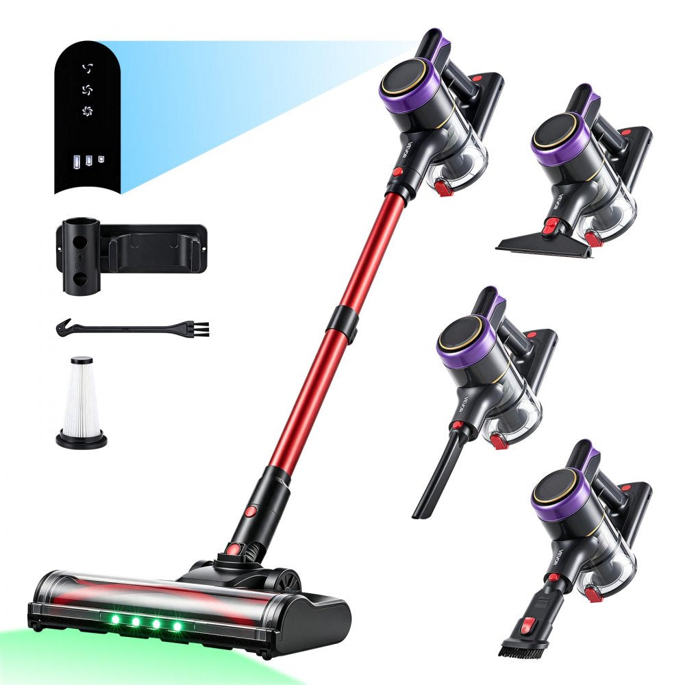 VEVOR Cordless Vacuum Cleaner 400W 40kPA Cordless Stick Vacuum Cleaner, For Home Hard Floor Carpet Pet Hair, 45-Min