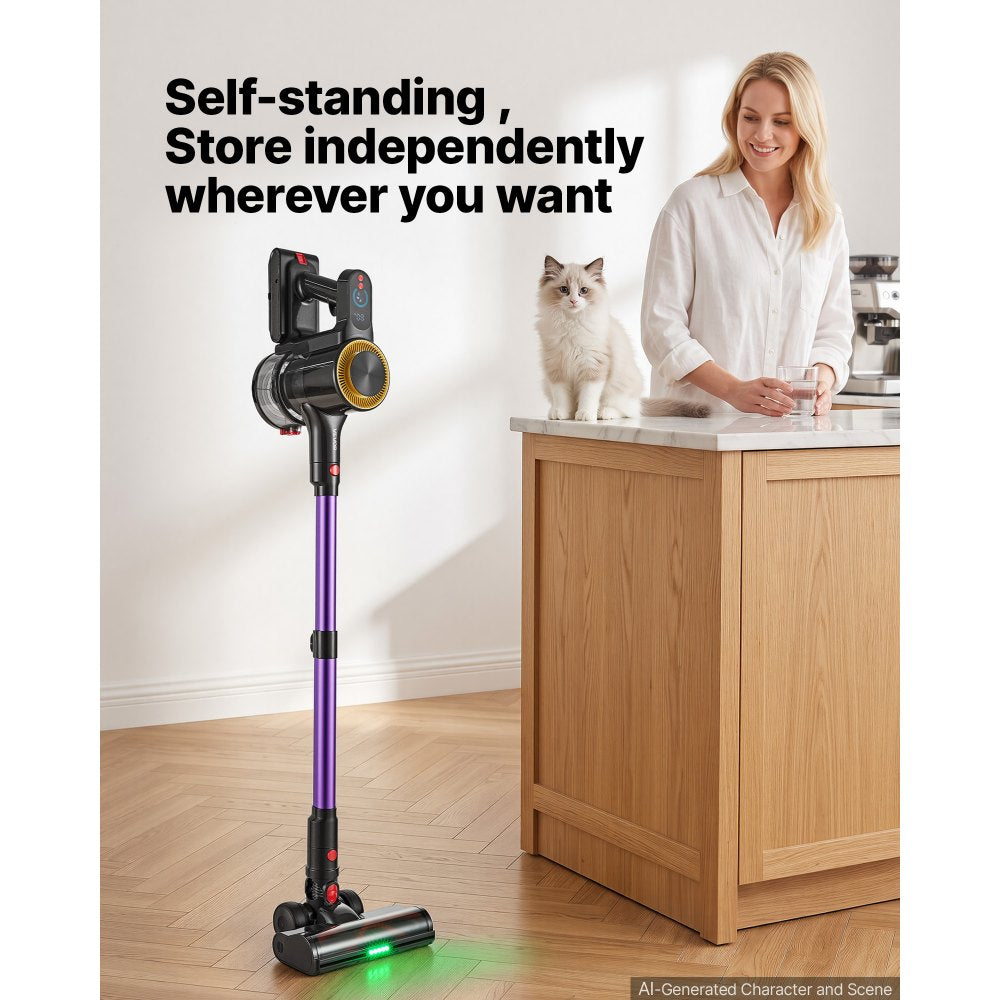 VEVOR Cordless Vacuum Cleaner 500W 50kPA Cordless Stick Vacuum Cleaner, For Home Hard Floor Carpet Pet Hair, 45-Min