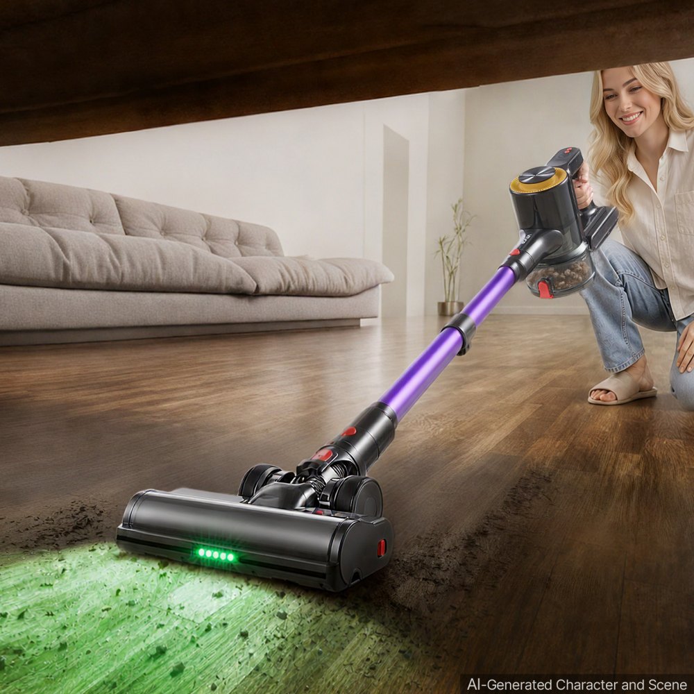 VEVOR Cordless Vacuum Cleaner 500W 50kPA Cordless Stick Vacuum Cleaner, For Home Hard Floor Carpet Pet Hair, 45-Min