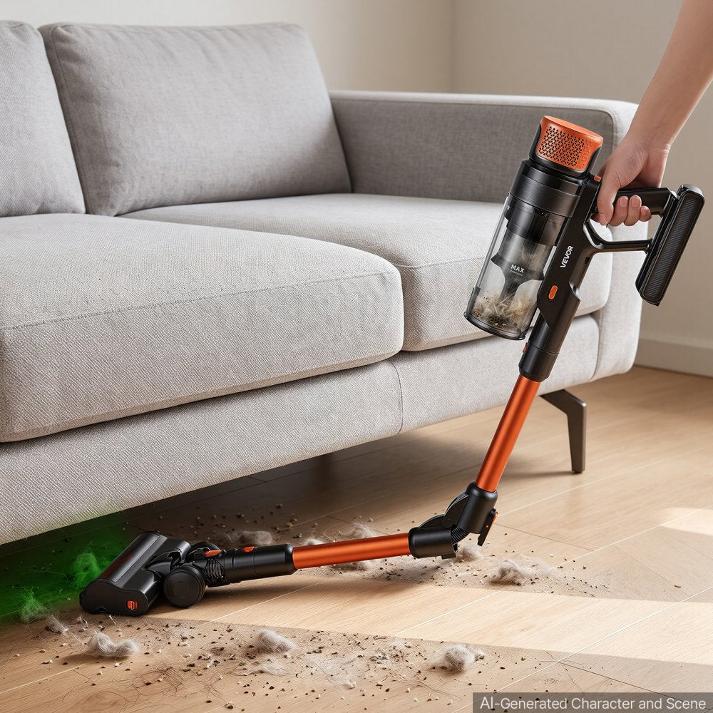 VEVOR Cordless Vacuum Cleaner 600W 50kPA Cordless Stick Vacuum Cleaner, For Home Hard Floor Carpet Pet Hair, 50-Min