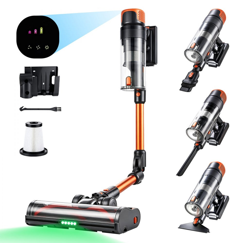 VEVOR Cordless Vacuum Cleaner 600W 50kPA Cordless Stick Vacuum Cleaner, For Home Hard Floor Carpet Pet Hair, 50-Min