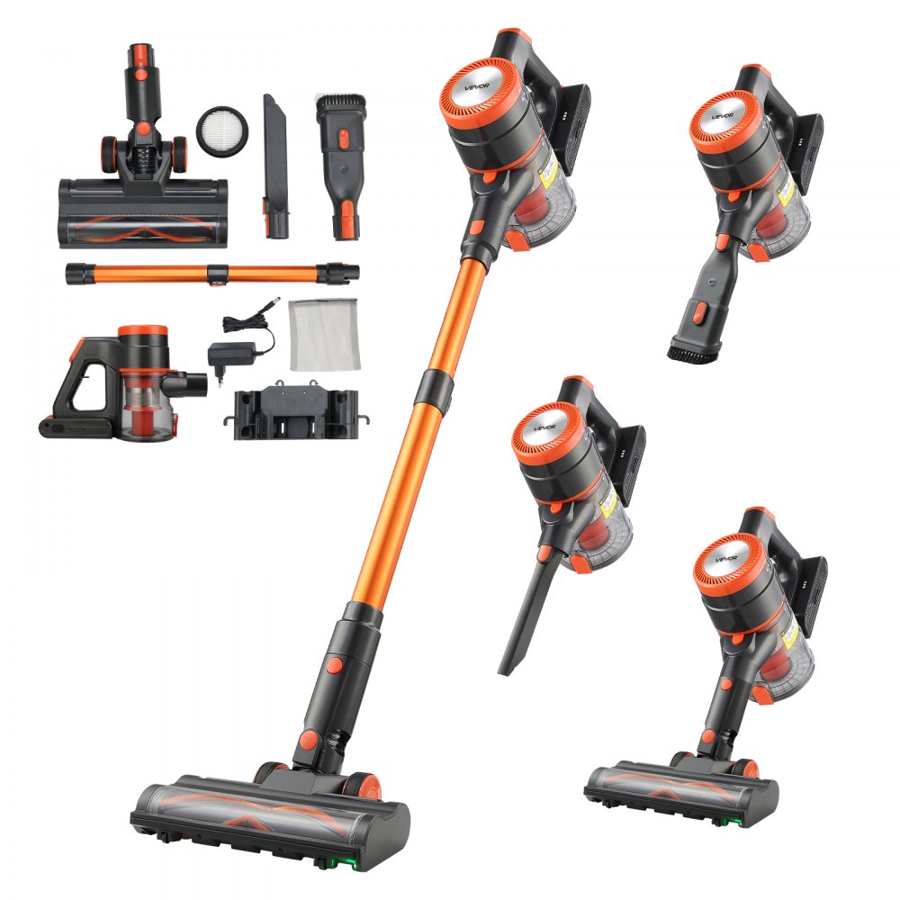 VEVOR Cordless Vacuum Cleaner, 40KPA Max Suction, Rechargeable Anti-Tangle Stick Vacuum with LED Display Screen