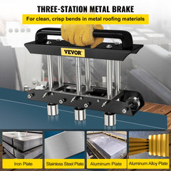 VEVOR Three-Station Edge Roller, Large Radius, 0-90° Bending Angle Sheet Metal Brake, Quickly Adjusts for Making
