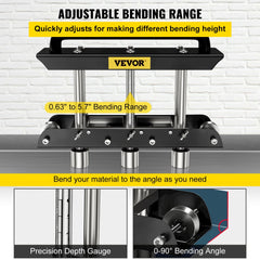 VEVOR Three-Station Edge Roller, Large Radius, 0-90° Bending Angle Sheet Metal Brake, Quickly Adjusts for Making