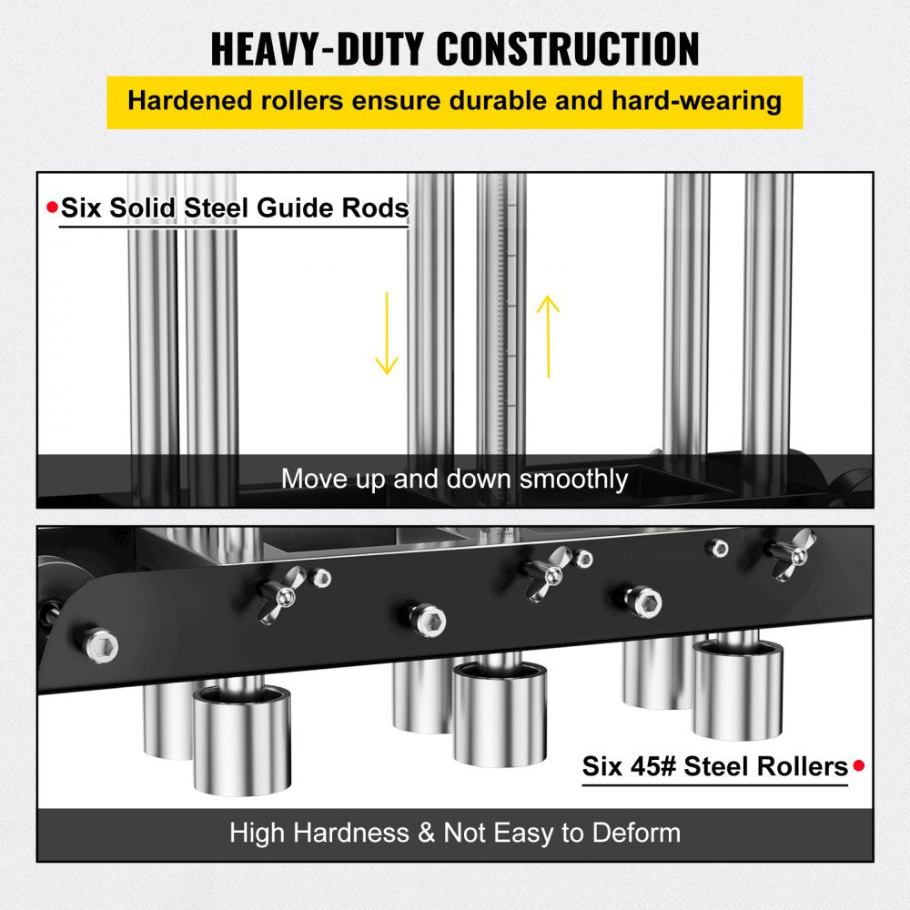 VEVOR Three-Station Edge Roller, Large Radius, 0-90° Bending Angle Sheet Metal Brake, Quickly Adjusts for Making
