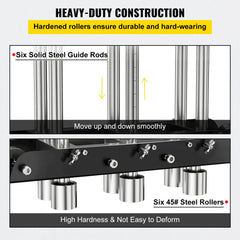 VEVOR Three-Station Edge Roller, Large Radius, 0-90° Bending Angle Sheet Metal Brake, Quickly Adjusts for Making