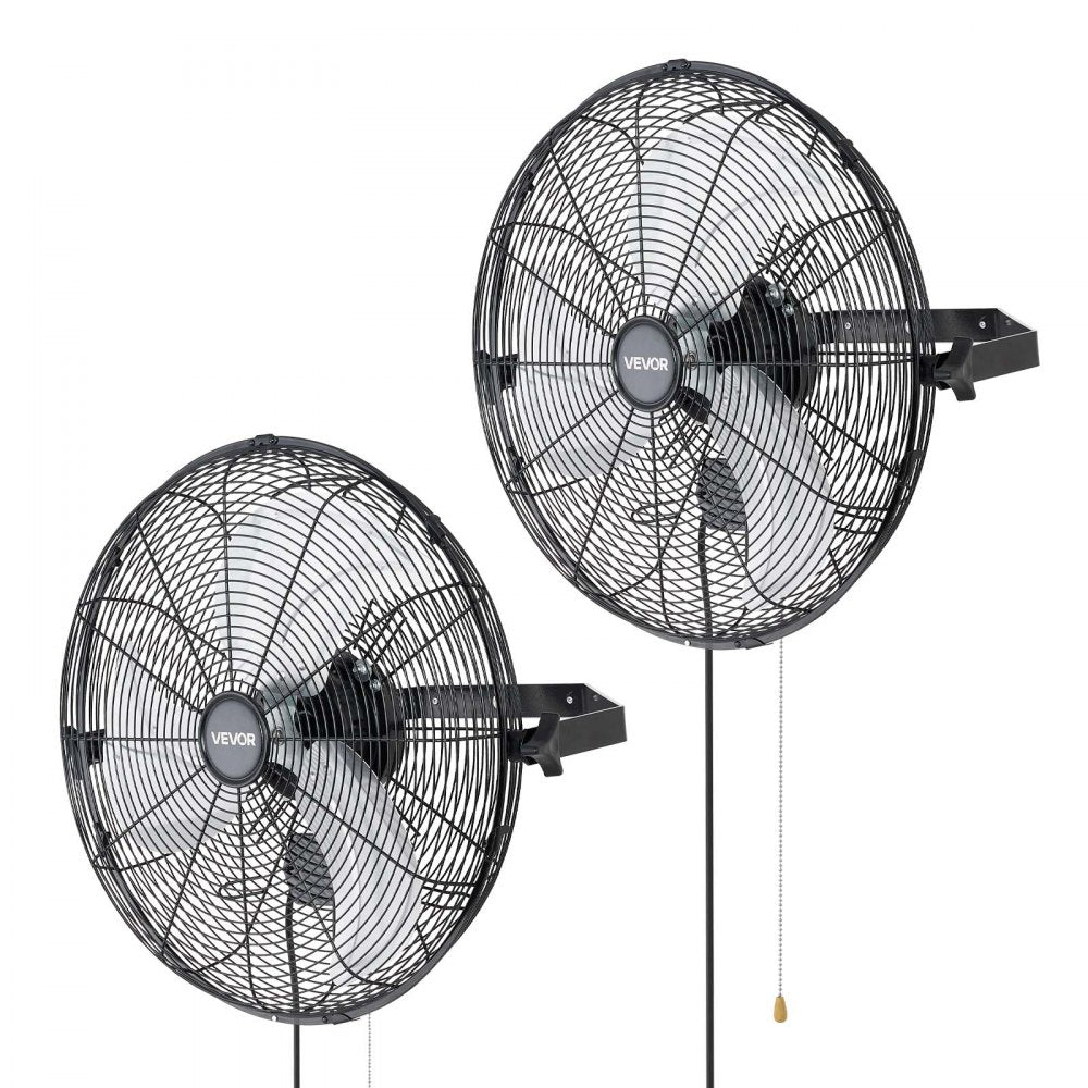 VEVOR Wall Mount Fan, 18 in Wall Mounted Hanging Fan, 3-Speed, Long Airflow Distance, Adjustable Rotation Angle