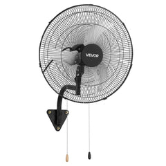 VEVOR Wall Mount Fan, 20 in Wall Mounted Hanging Fan Oscillating, 3-Speed, Long Airflow Distance, Adjustable Rotation