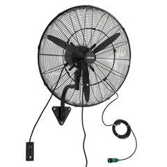 VEVOR Wall Mount Fan, 24 in Wall Mounted Hanging Fan with Oscillating & Mist, IP44-rated, 3-Speed, Powerful Air Reach