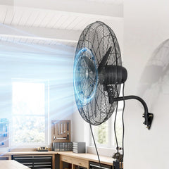 VEVOR Wall Mount Fan, 30 in Wall Mounted Hanging Fan with Oscillating & Mist, IP44-rated, 3-Speed, Powerful Air Reach