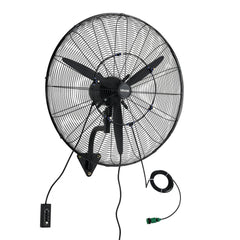 VEVOR Wall Mount Fan, 30 in Wall Mounted Hanging Fan with Oscillating & Mist, IP44-rated, 3-Speed, Powerful Air Reach