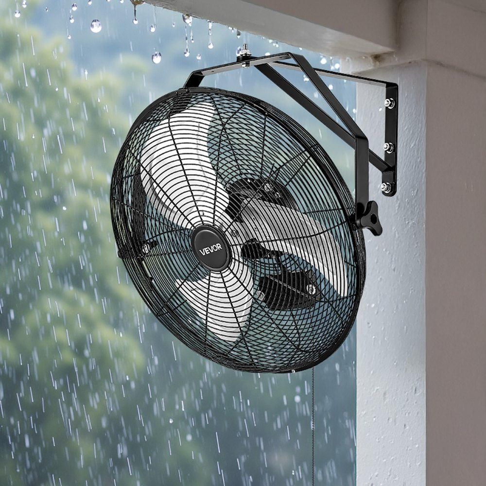 VEVOR 18 Inch Industrial Wall Mount Fan, High Velocity 4000 CFM Indoor Fan with 3 Speeds, Powerful Motor Garage Wall