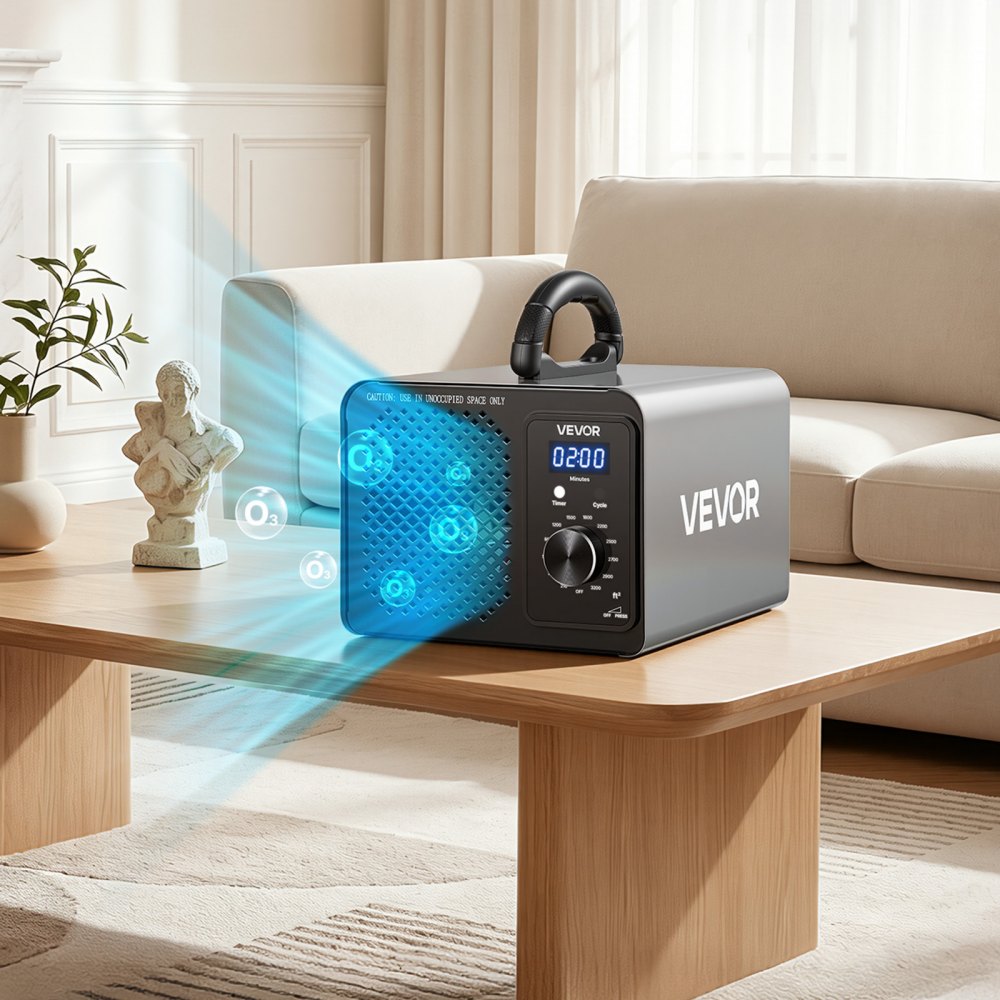 VEVOR Ozone Generator, 36000mg/h Commercial Ozone Machine, 15s Delayed Start & Timer & Rotary Encoder Knob &
