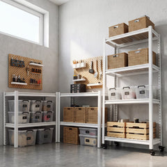 VEVOR Storage Shelves, 4-Tier Garage Shelving with Wheels 30 x 12 x 63 in, for Garage, Basement, Warehouse, Kitchen