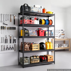 VEVOR Storage Shelves, 5-Tier 2500 lbs Garage Shelving 48 x 18 x 71.4 in, for Garage, Basement, Warehouse, Kitchen