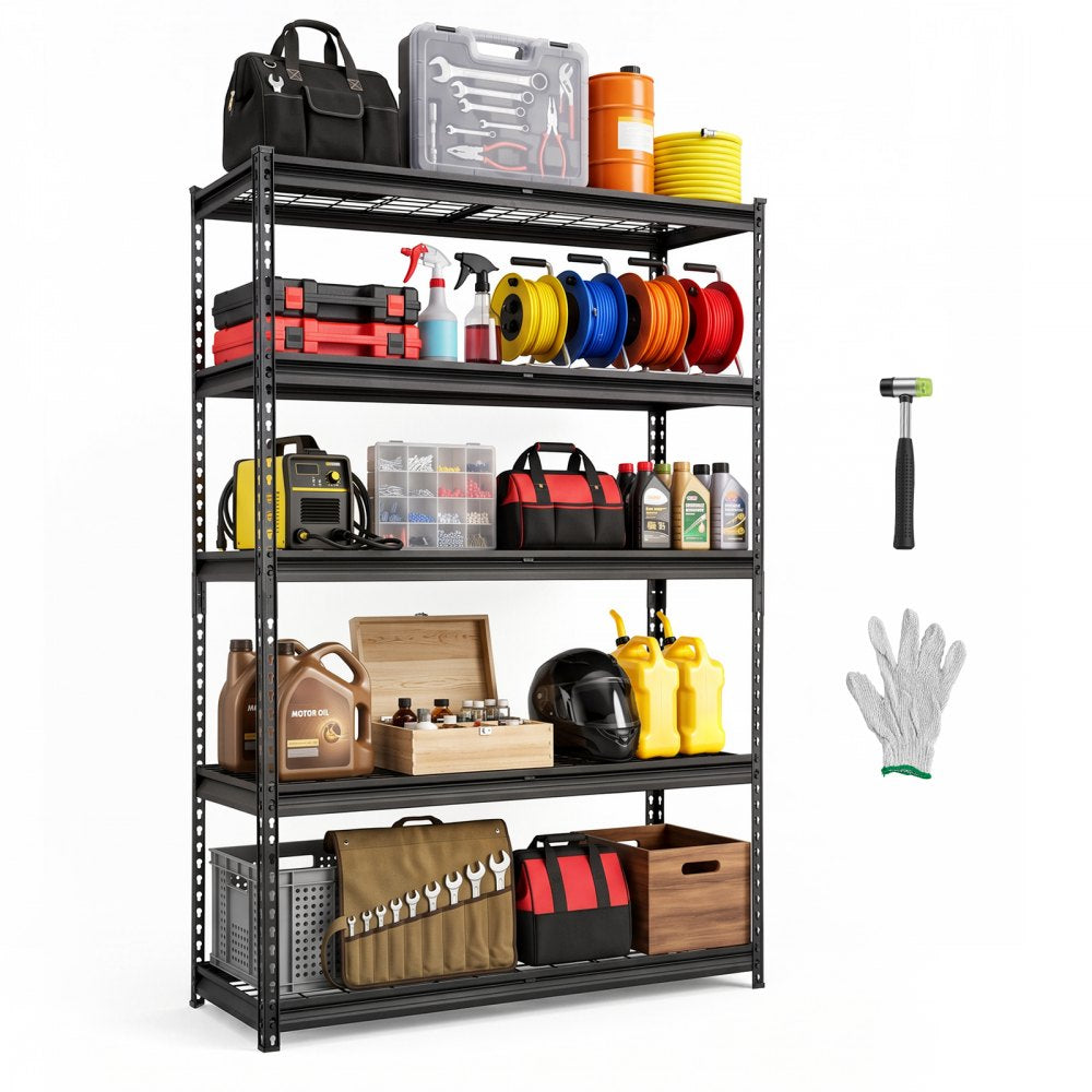 VEVOR Storage Shelves, 5-Tier 2500 lbs Garage Shelving 48 x 18 x 71.4 in, for Garage, Basement, Warehouse, Kitchen