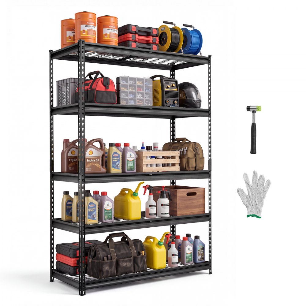 VEVOR Storage Shelves, 5-Tier 3000 lbs Garage Shelving 48 x 20 x 71.4 in, for Garage, Basement, Warehouse, Kitchen