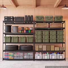 VEVOR Storage Shelves, 5-Tier 3000 lbs Garage Shelving 60 x 24 x 77 in, for Garage, Basement, Warehouse, Workshop