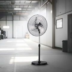 VEVOR Industrial Pedestal Fan, 18 Inch 90-Degree Oscillating Fan, Height Adjustable Standing Fans with 3 Adjustable