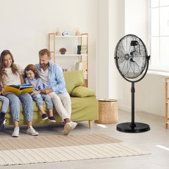 VEVOR Industrial Pedestal Fan, 20 Inch Standing Fan with 46.9 to 59.6 Inches Adjustable Height, Floor Fans with 3