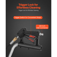 VEVOR 22" Pressure Washer Surface Cleaner, Stainless Steel Pressure Washer Attachments with 4 Wheels, 4500 Max PSI, 3/8