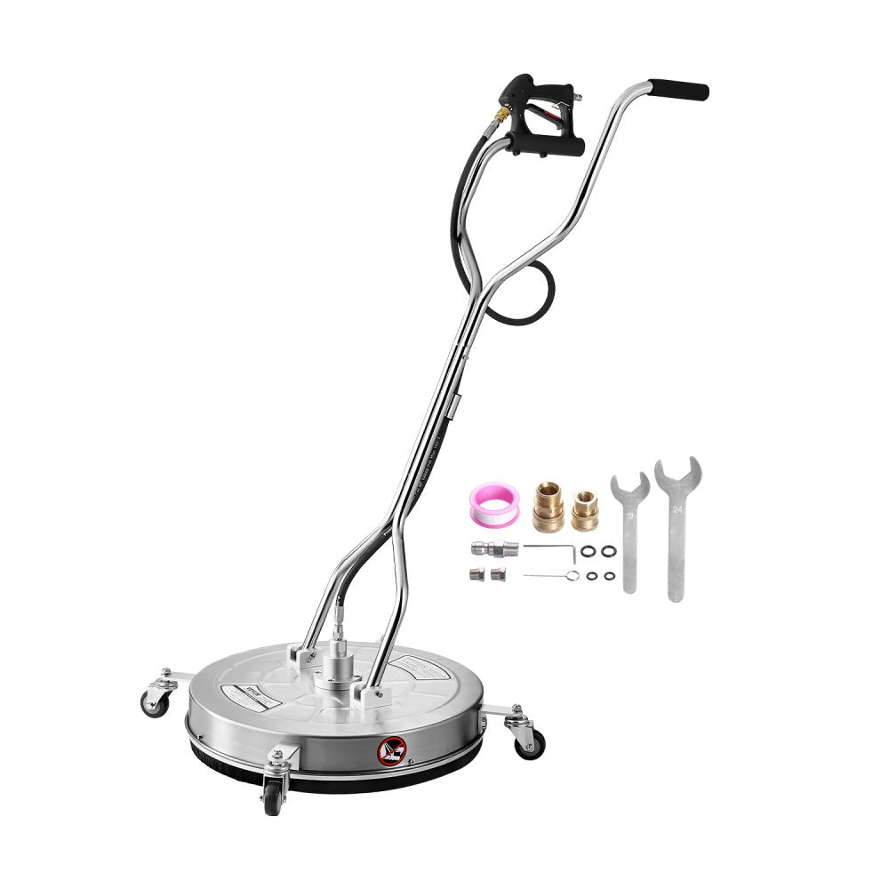 VEVOR 24" Pressure Washer Surface Cleaner, Stainless Steel Pressure Washer Attachments with 4 Wheels, 4000 Max PSI, 3/8