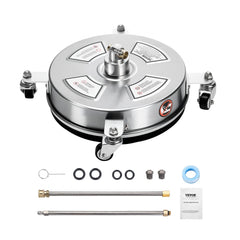 VEVOR 14" Pressure Washer Surface Cleaner, Stainless Steel Pressure Washer Attachments with 4 Wheels, 4000 Max PSI, 1/4