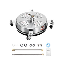 VEVOR 14" Pressure Washer Surface Cleaner, Stainless Steel Pressure Washer Attachments with 4 Wheels, 4000 Max PSI, 1/4