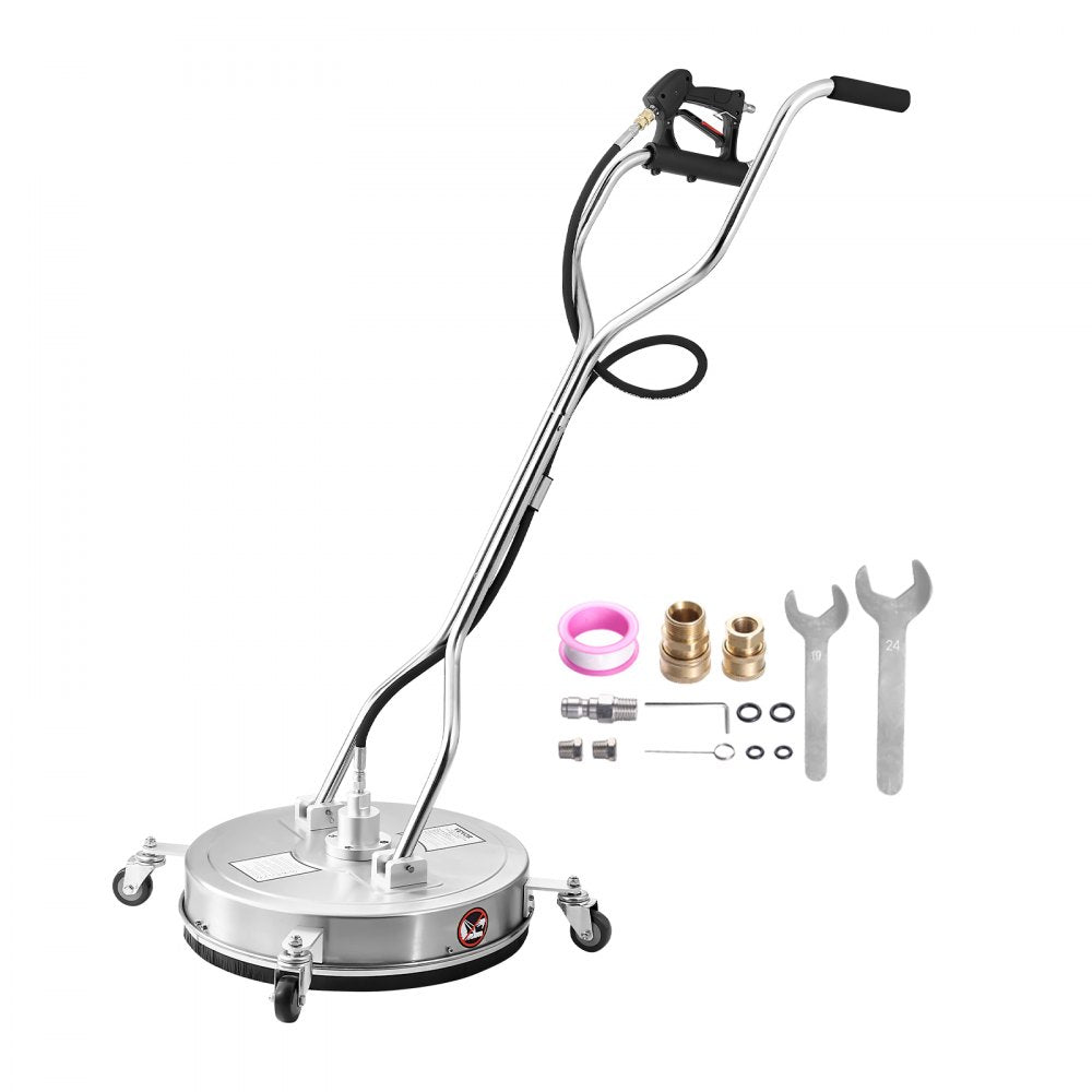 VEVOR 20" Pressure Washer Surface Cleaner, Stainless Steel Pressure Washer Attachments with 4 Wheels, 4000 Max PSI, 3/8