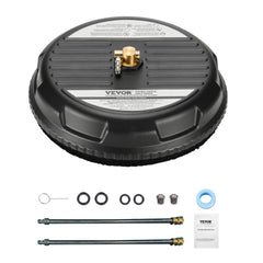 VEVOR 15" Pressure Washer Surface Cleaner, 4000 Max PSI, 1/4 Quick Connector, 2 Spray Nozzles, 2 Extended Wands for