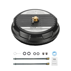 VEVOR 15" Pressure Washer Surface Cleaner, 4000 Max PSI, 1/4 Quick Connector, 2 Spray Nozzles, 2 Extended Wands for