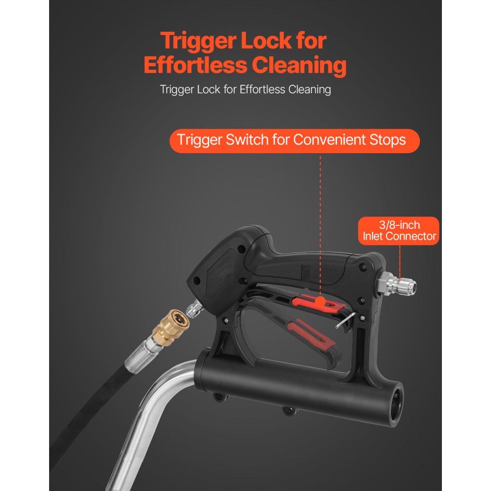 VEVOR 18" Pressure Washer Surface Cleaner, Stainless Steel Pressure Washer Attachments with 4 Wheels, 4000 Max PSI, 3/8