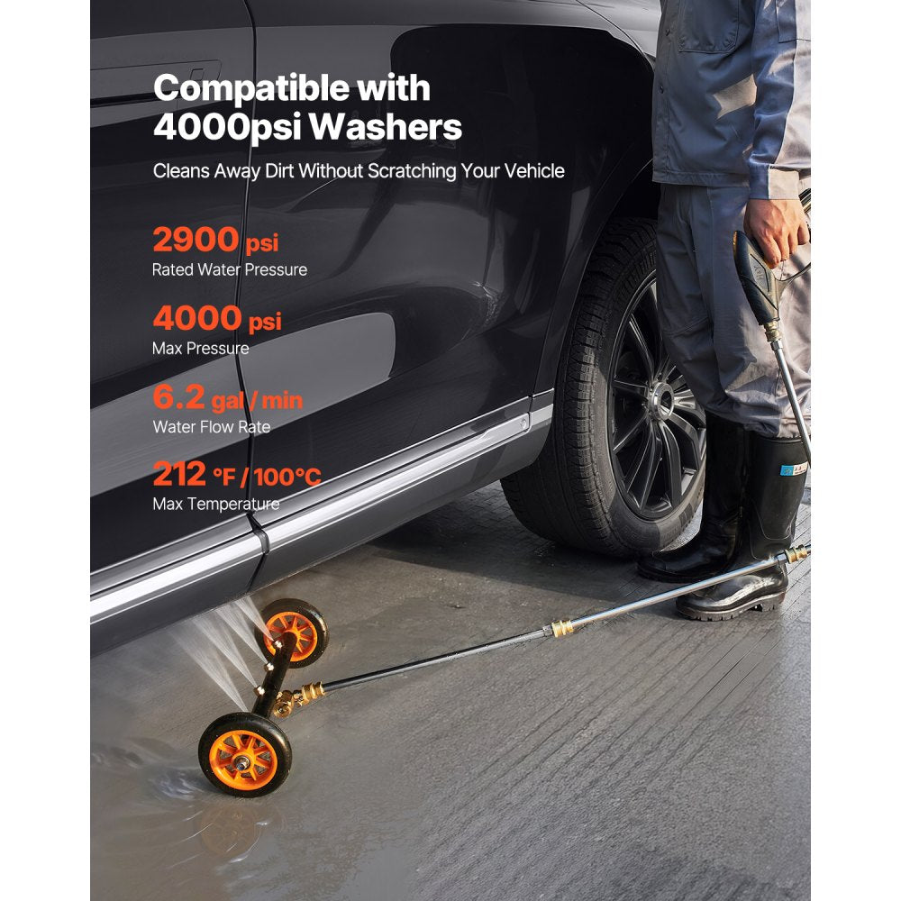 VEVOR 16" Pressure Washer Undercarriage Cleaner, Stainless Steel Surface Cleaner for Pressure Washer, 4000 Max PSI