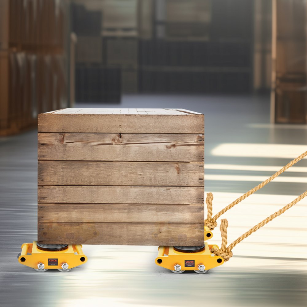 VEVOR 4PCS Machinery Skate Dolly, 26455LBS/12T Industrial Machinery Mover, Heavy Duty Carbon Steel Machinery Moving