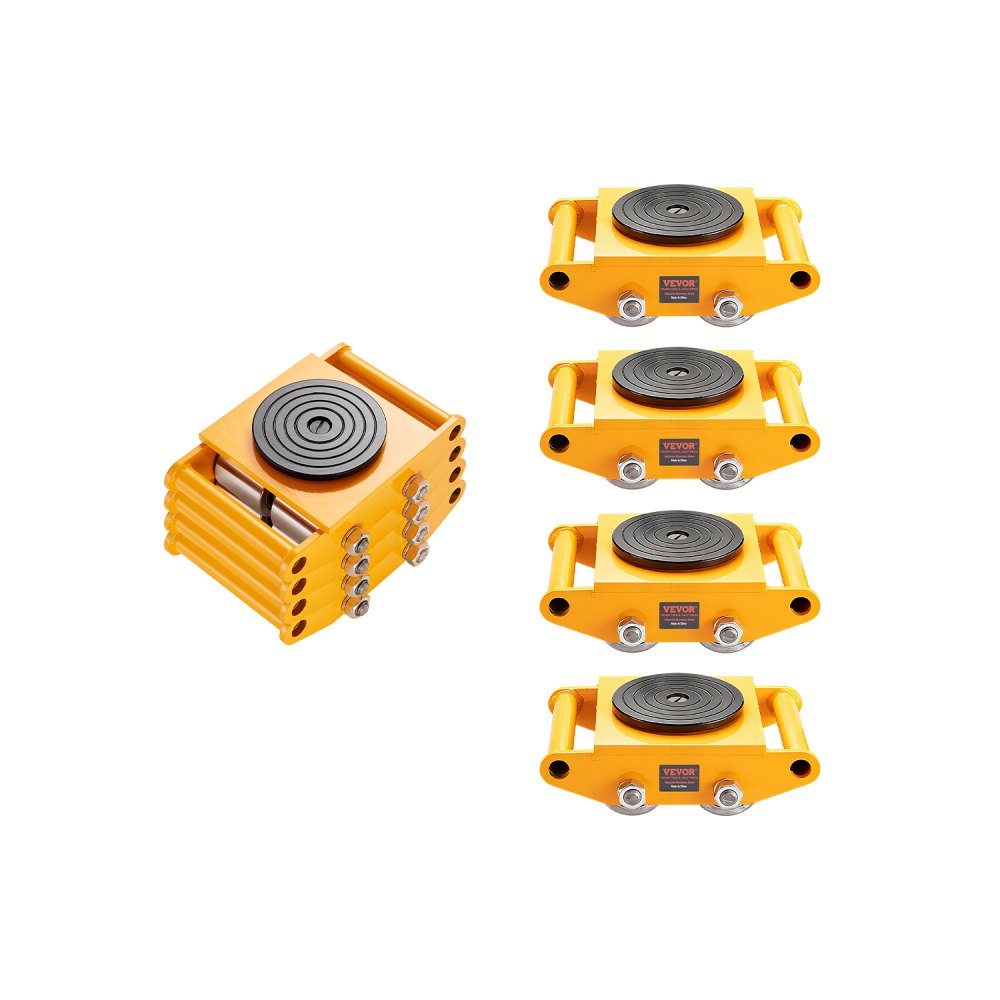 VEVOR 4PCS Machinery Skate Dolly, 26455LBS/12T Industrial Machinery Mover, Heavy Duty Carbon Steel Machinery Moving