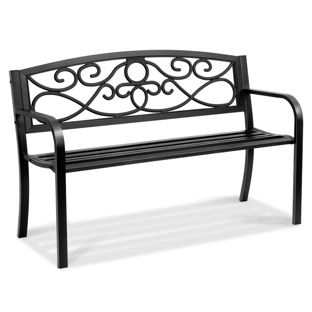 VEVOR Outdoor Bench, 50 inches Metal Garden Bench for Outdoors, 550 lbs Load Capacity Bench, Outdoor Garden Park Bench