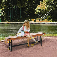 VEVOR Outdoor Bench, 63 inches Wood Garden Bench with Metal Leg for Outdoors, Outdoor Garden Park Bench, 500 lbs Load
