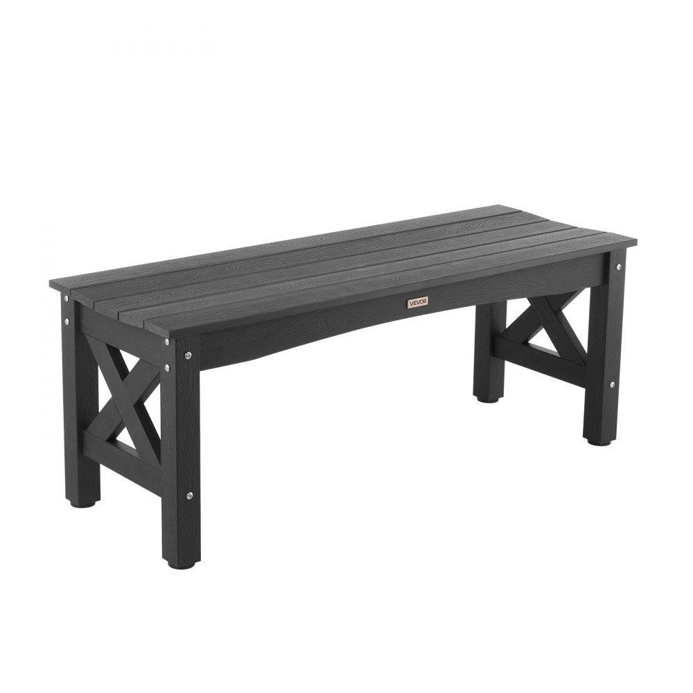 VEVOR Outdoor Bench, 44.5 inch, 600 lbs Weight Capacity, Weatherproof Plastic Frame with Adjustable Level Footpads and