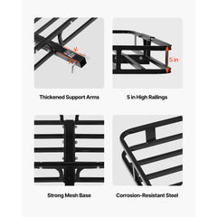 VEVOR 53" x 19" x 5", Hitch Cargo Carrier, 500 lbs Capacity Hitch Cargo Carrier with Hitch Stabilizer & Ratchet Straps