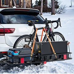 VEVOR 53" x 19" x 5", Hitch Cargo Carrier, 500 lbs Capacity Hitch Cargo Carrier with Hitch Stabilizer & Ratchet Straps