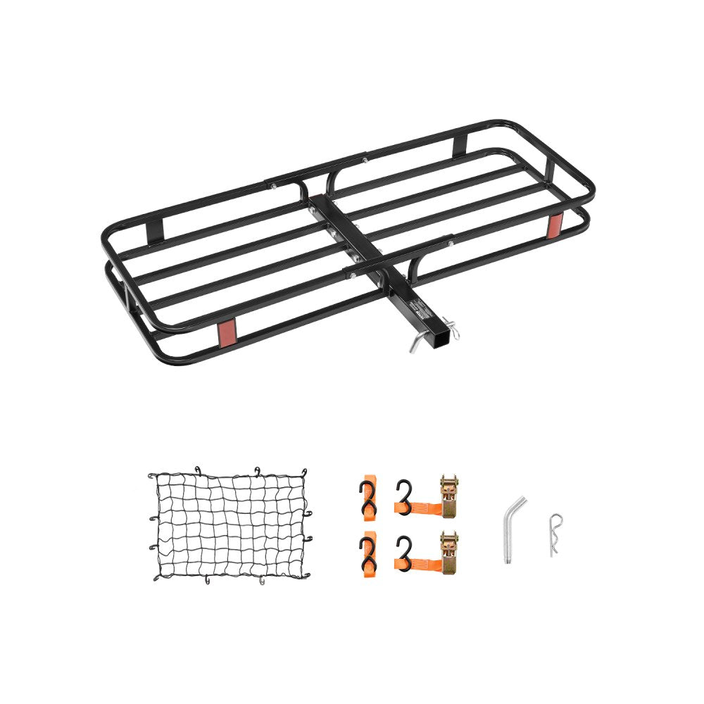 VEVOR 53" x 19" x 5", Hitch Cargo Carrier, 500 lbs Capacity Hitch Cargo Carrier with Hitch Stabilizer & Ratchet Straps