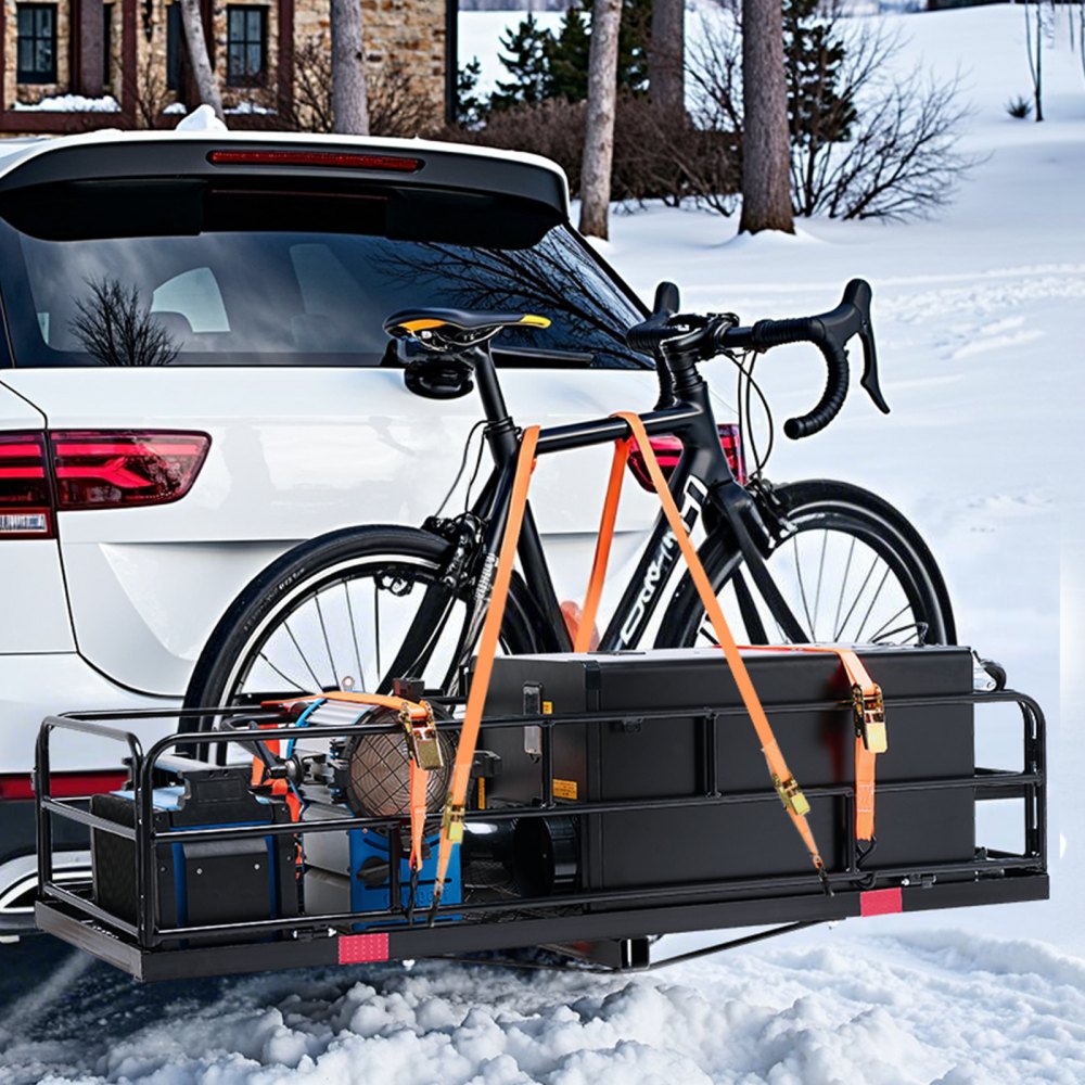 VEVOR 60" x 24" x 14", Hitch Cargo Carrier, 500 lbs Capacity Hitch Cargo Carrier with Cargo Net & Waterproof Cargo Bag